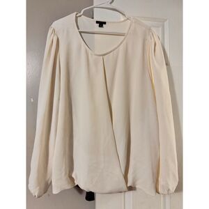 Ann Taylor Cream, Cream Wrap  Blouse